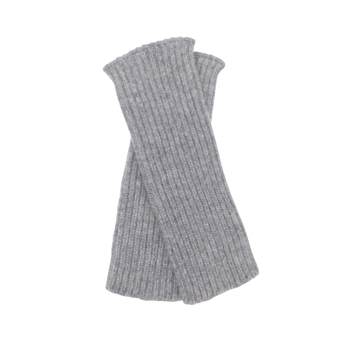 Ladies Pure Cashmere Heavyweight Ribbed Wristwarmers with thumb slit - Hand-crafted in Hawick, Scotland