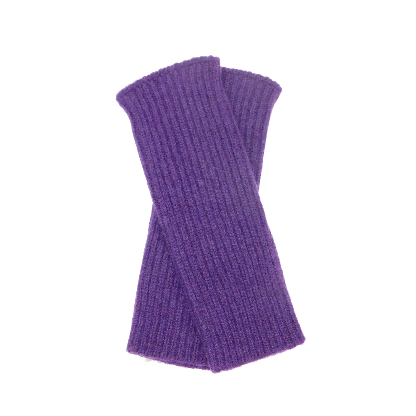 Ladies Pure Cashmere Heavyweight Ribbed Wristwarmers with thumb slit - Hand-crafted in Hawick, Scotland