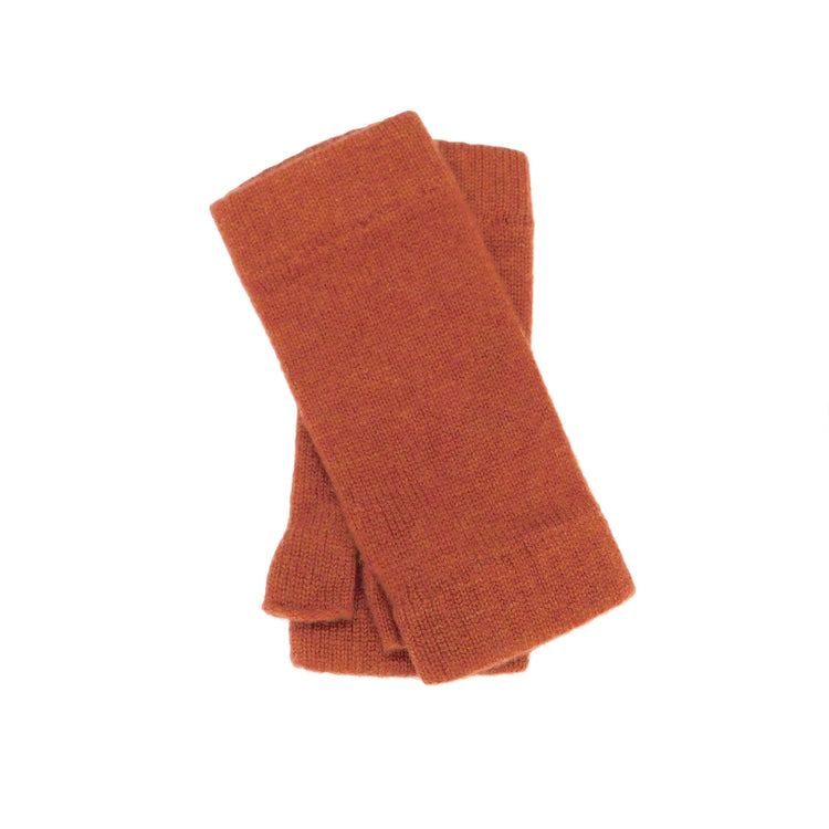 Ladies Pure Cashmere Wristwarmers - Fingerless mitt style with separate thumb - Reds, Burgundys and Neutrals - Handcrafted in Hawick, Scotland