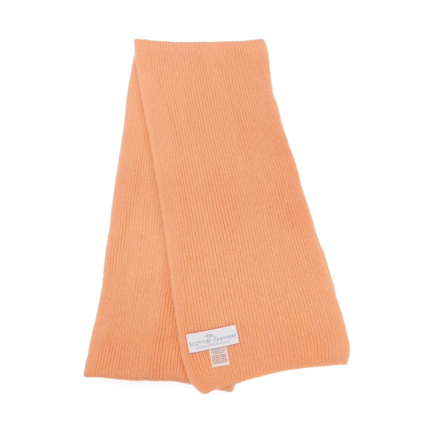 Pure Cashmere Scarf with a narrow rib - Reds, Pinks, Lilacs and Oranges - Handcrafted in Hawick, Scotland
