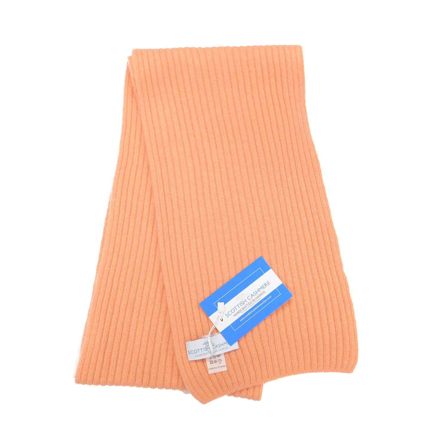 Pure Cashmere Ribbed Scarf - Reds, Pinks, Lilacs and Oranges - Handcrafted in Hawick, Scotland