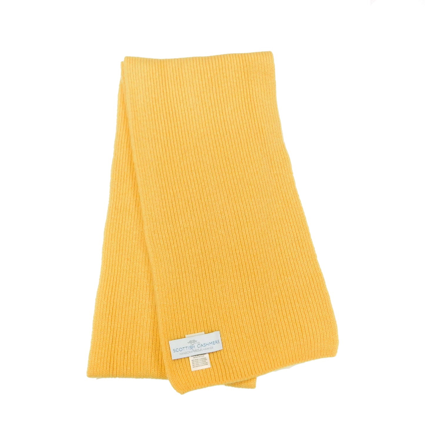 Pure Cashmere Narrow Rib Scarf — Unisex | Handcrafted in Hawick | Greens, Browns, Yellows and Neutrals