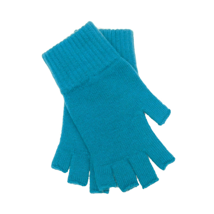 Ladies Pure Cashmere Fingerless Gloves - Greys, Blues and Purples - Handcrafted in Hawick, Scotland