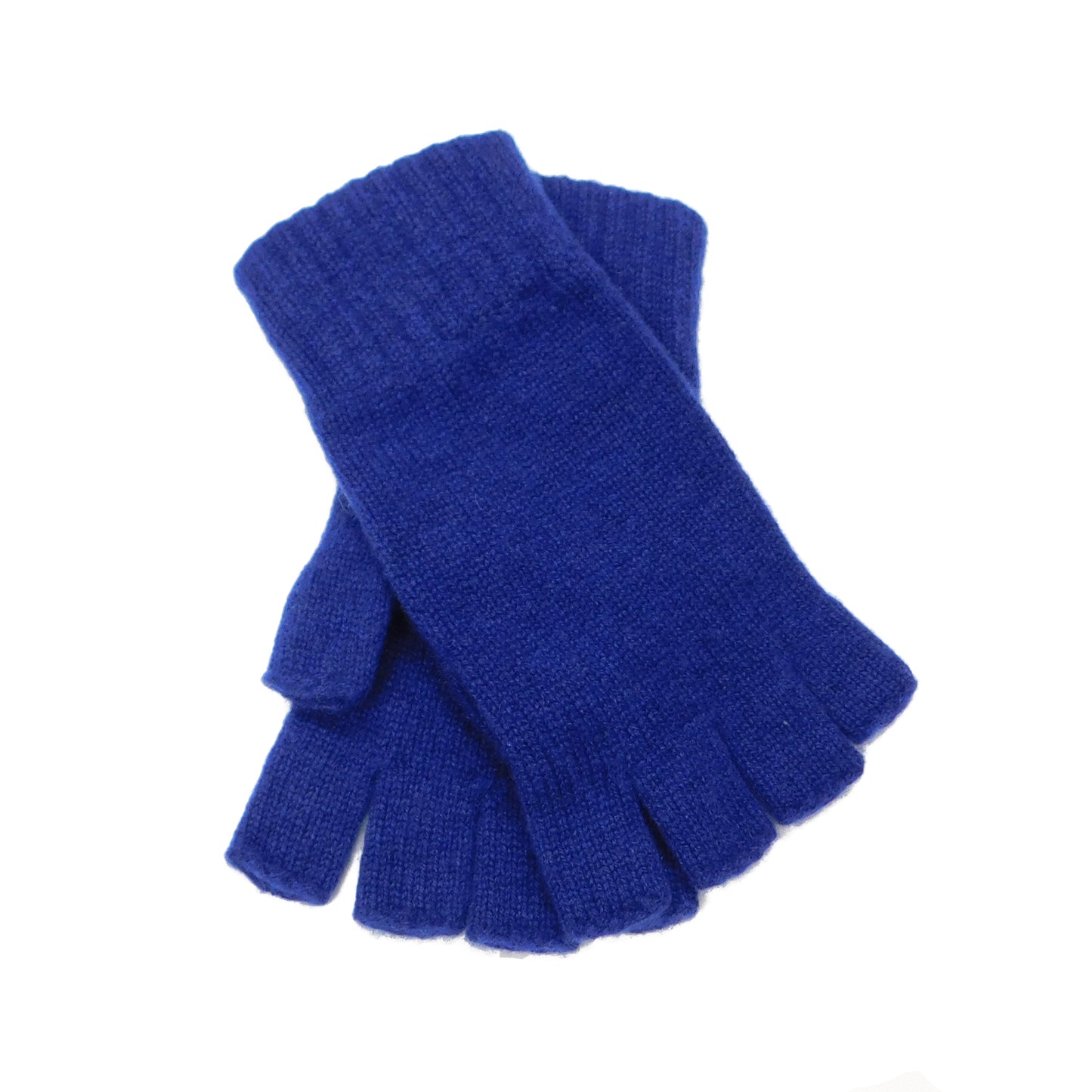 Ladies Pure Cashmere Fingerless Gloves with Keystone Thumb - Greys, Blues and Greens - Handcrafted in Hawick, Scotland