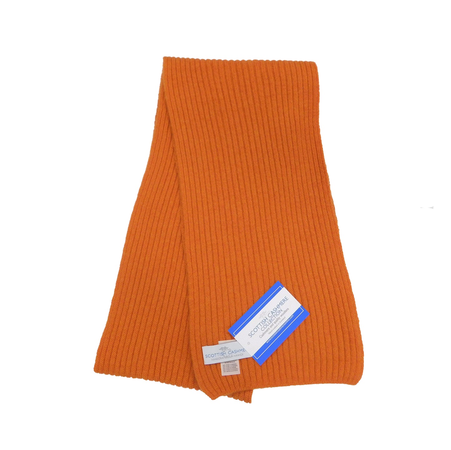 Pure Cashmere Ribbed Scarf - Reds, Pinks, Lilacs and Oranges - Handcrafted in Hawick, Scotland