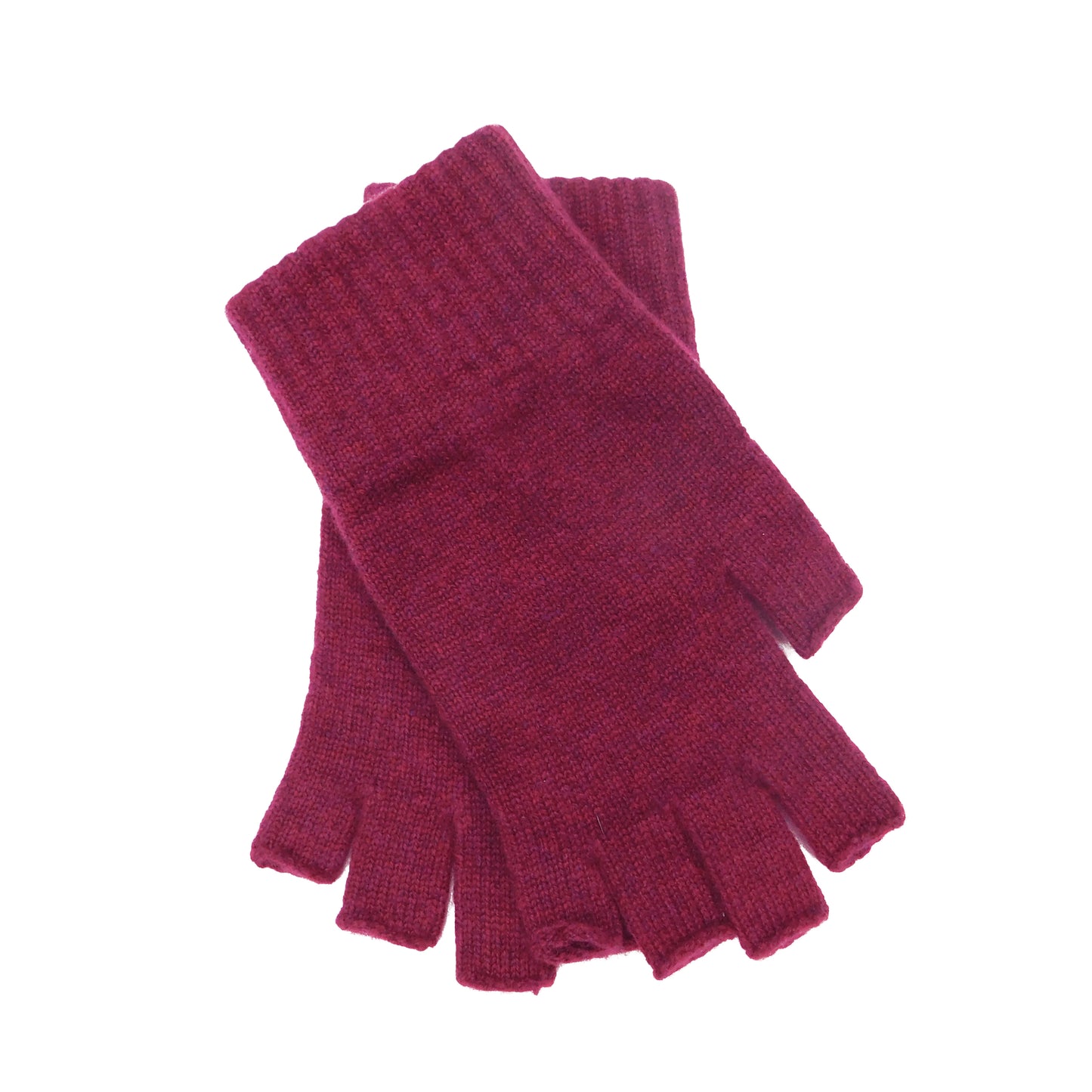 Ladies Pure Cashmere Fingerless Gloves - Reds, Pinks and Lilacs - Handcrafted in Hawick, Scotland