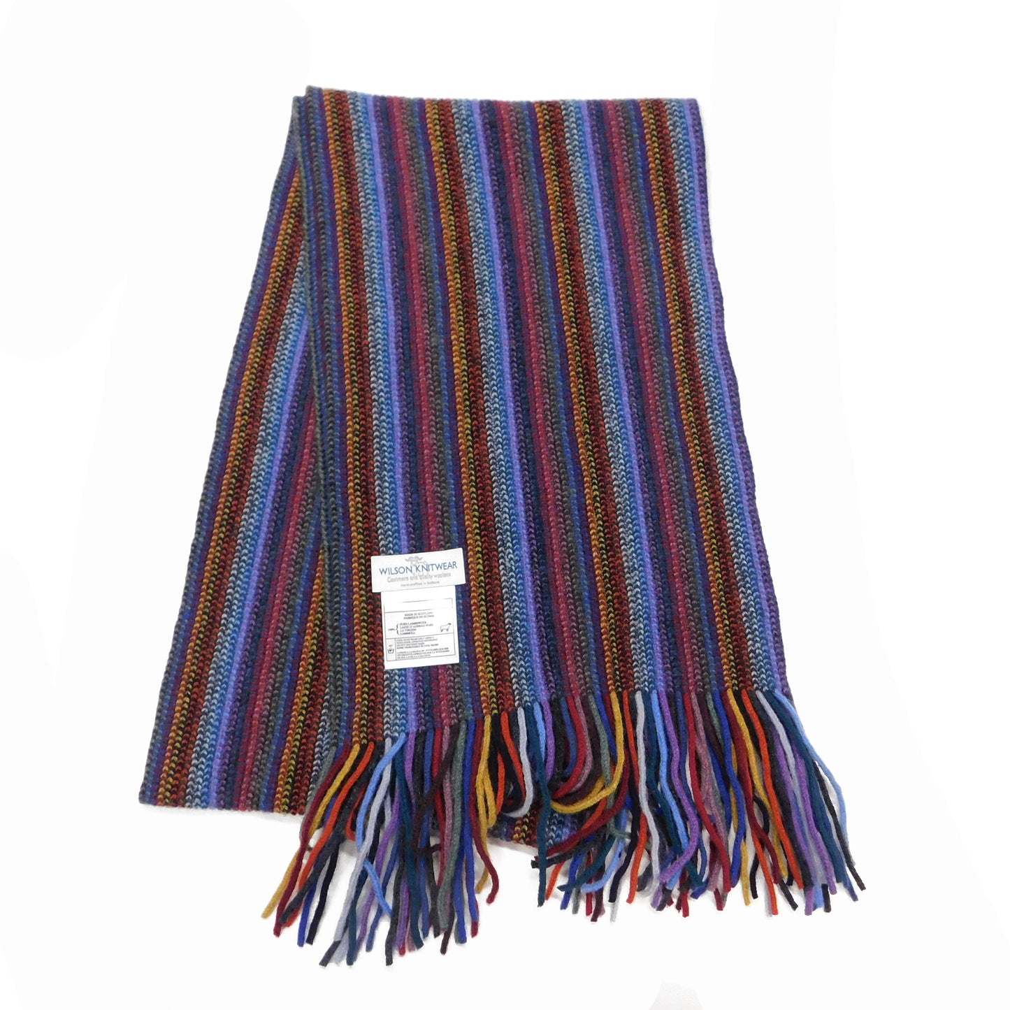 Lambswool Striped Scarf — Hand-Crafted in Hawick | Warp-Knitted