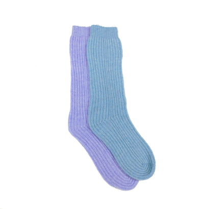 Cashmere Pale Blue and Lavender Socks