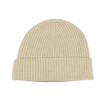 Unisex Cashmere Beanie — Cardigan Rib | Handcrafted in Hawick | One Size