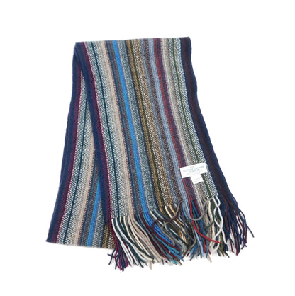 Pure Cashmere Striped Scarf — Hand-Crafted in Hawick | Selection of Colours | Warp-Knitted