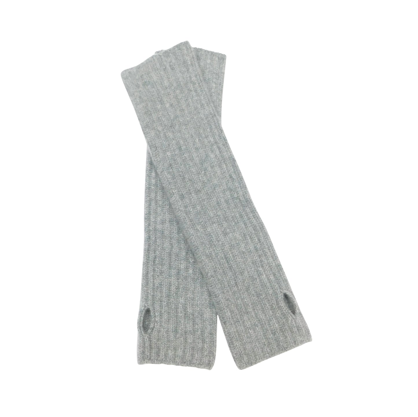 Ladies Heavier-Weight Ribbed Cashmere Wristwarmers — Thumb Slit | Handcrafted in Hawick