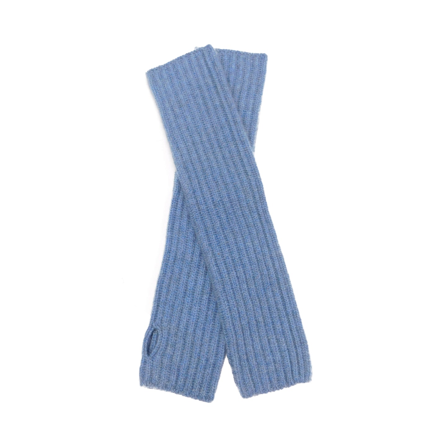 Ladies Heavier-Weight Ribbed Cashmere Wristwarmers — Thumb Slit | Handcrafted in Hawick