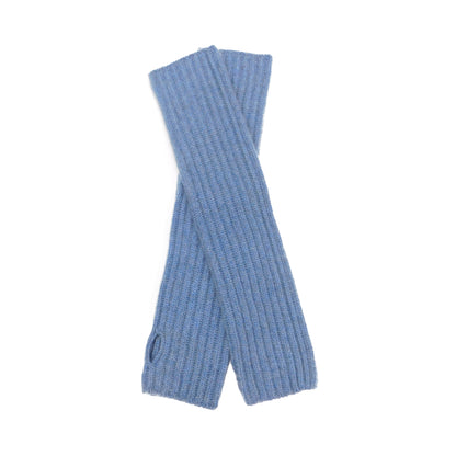 Ladies Heavier-Weight Ribbed Cashmere Wristwarmers — Thumb Slit | Handcrafted in Hawick