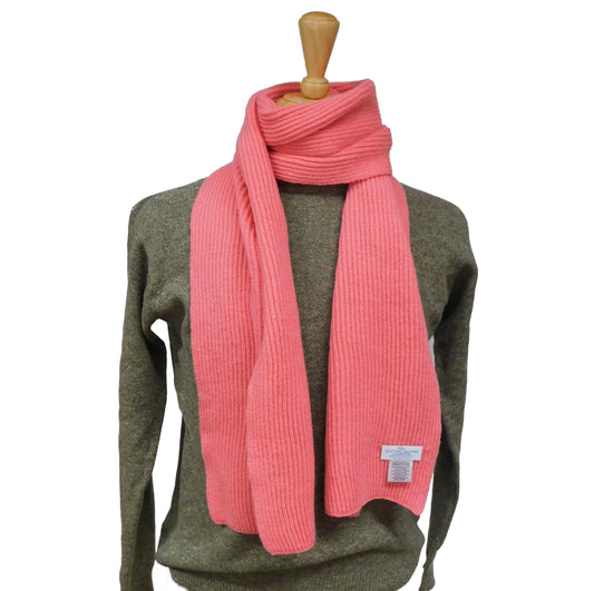 Cashmere Blend Ribbed Knit Scarf — Unisex | Handcrafted in Hawick | 90% Superfine Wool / 10% Cashmere
