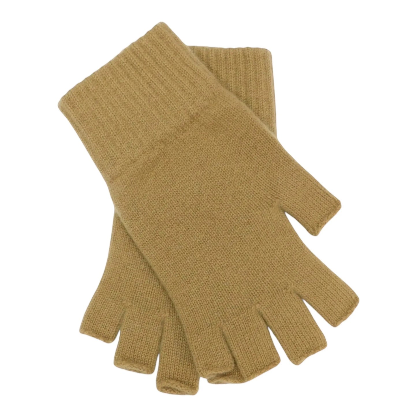 Ladies Pure Cashmere Fingerless Gloves — Ribbed Cuff | Handcrafted in Hawick | One Size