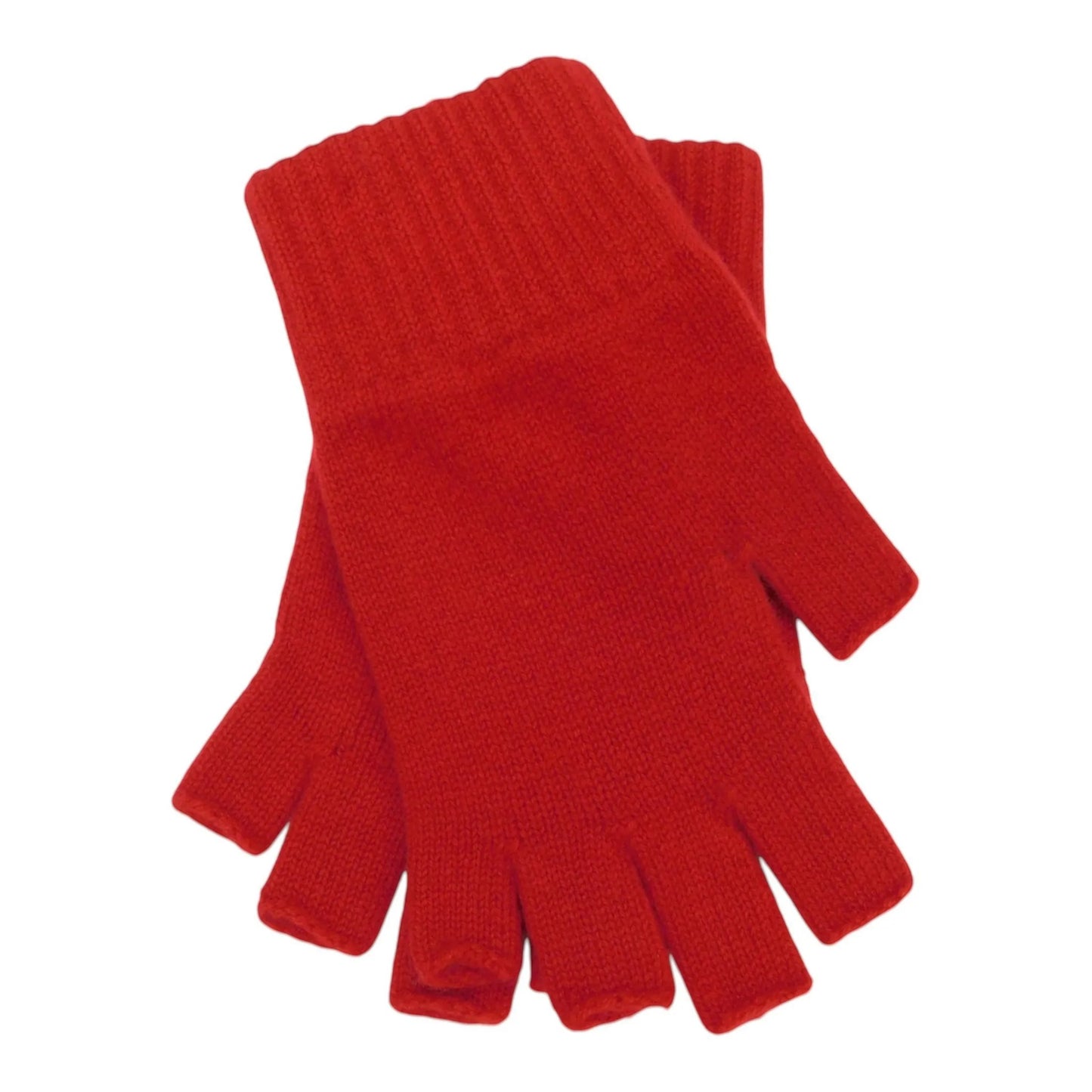 Ladies Pure Cashmere Fingerless Gloves — Ribbed Cuff | Handcrafted in Hawick | One Size