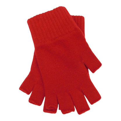 Ladies Pure Cashmere Fingerless Gloves — Ribbed Cuff | Handcrafted in Hawick | One Size