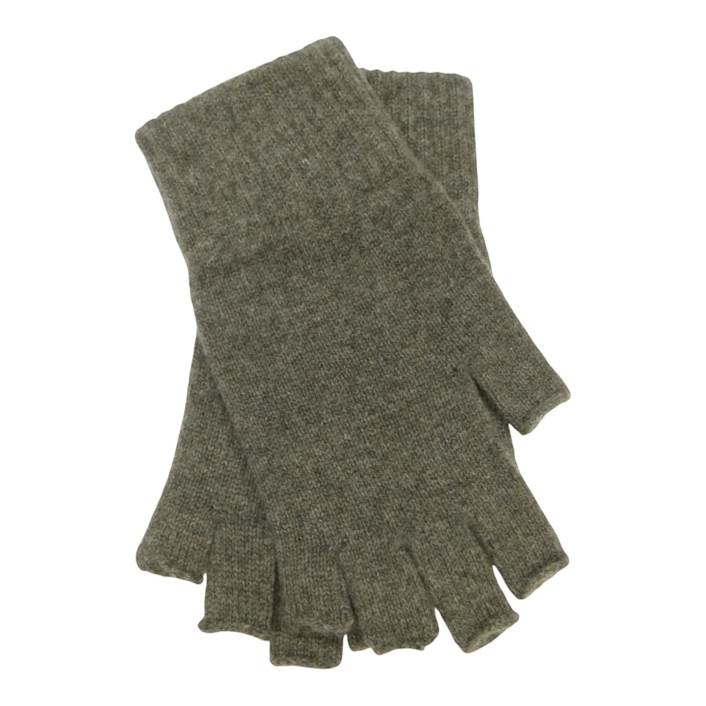Ladies Pure Cashmere Fingerless Gloves — Ribbed Cuff | Handcrafted in Hawick | One Size