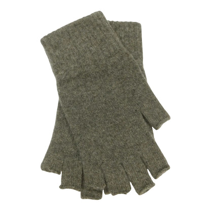 Ladies Pure Cashmere Fingerless Gloves — Ribbed Cuff | Handcrafted in Hawick | One Size