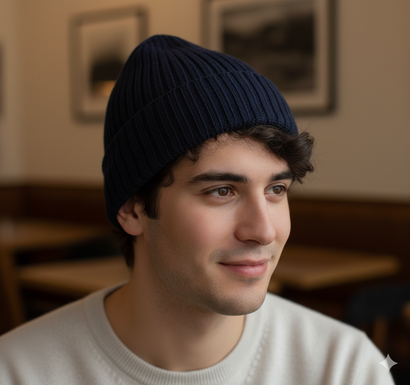 Unisex Lambswool Ribbed Beanie — Handcrafted in Hawick | One Size