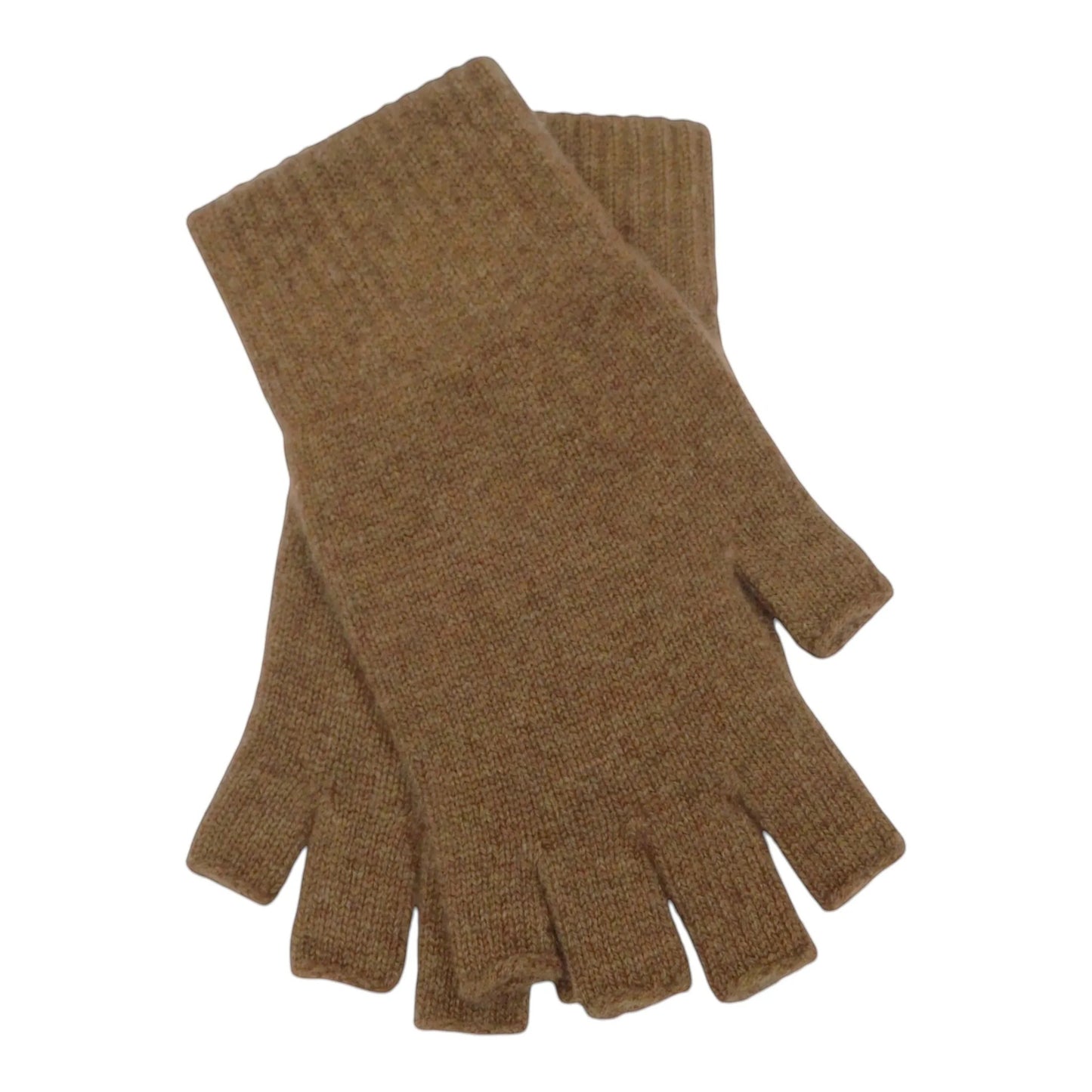 Ladies Pure Cashmere Fingerless Gloves — Ribbed Cuff | Handcrafted in Hawick | One Size