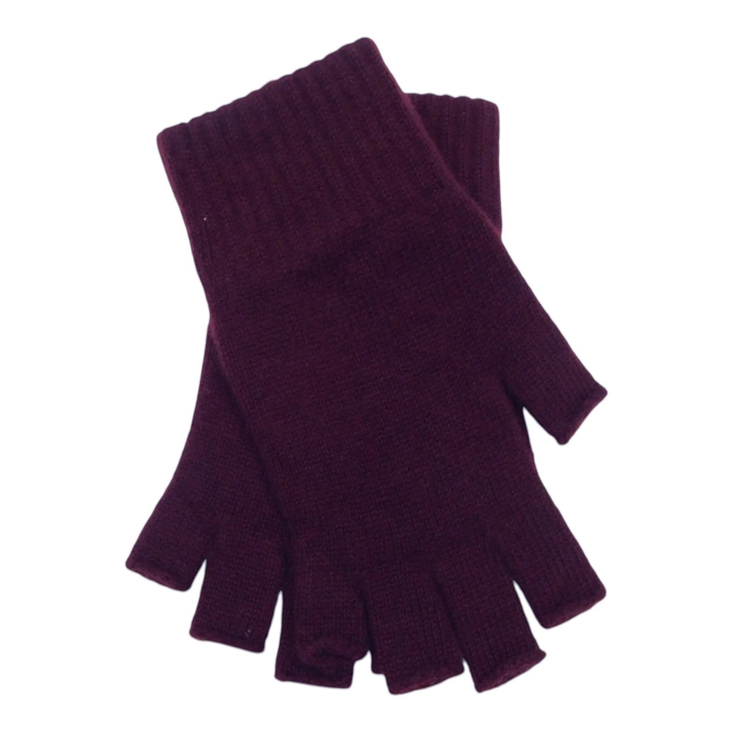 Ladies Pure Cashmere Fingerless Gloves — Ribbed Cuff | Handcrafted in Hawick | One Size