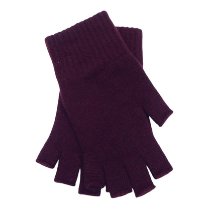 Ladies Pure Cashmere Fingerless Gloves — Ribbed Cuff | Handcrafted in Hawick | One Size