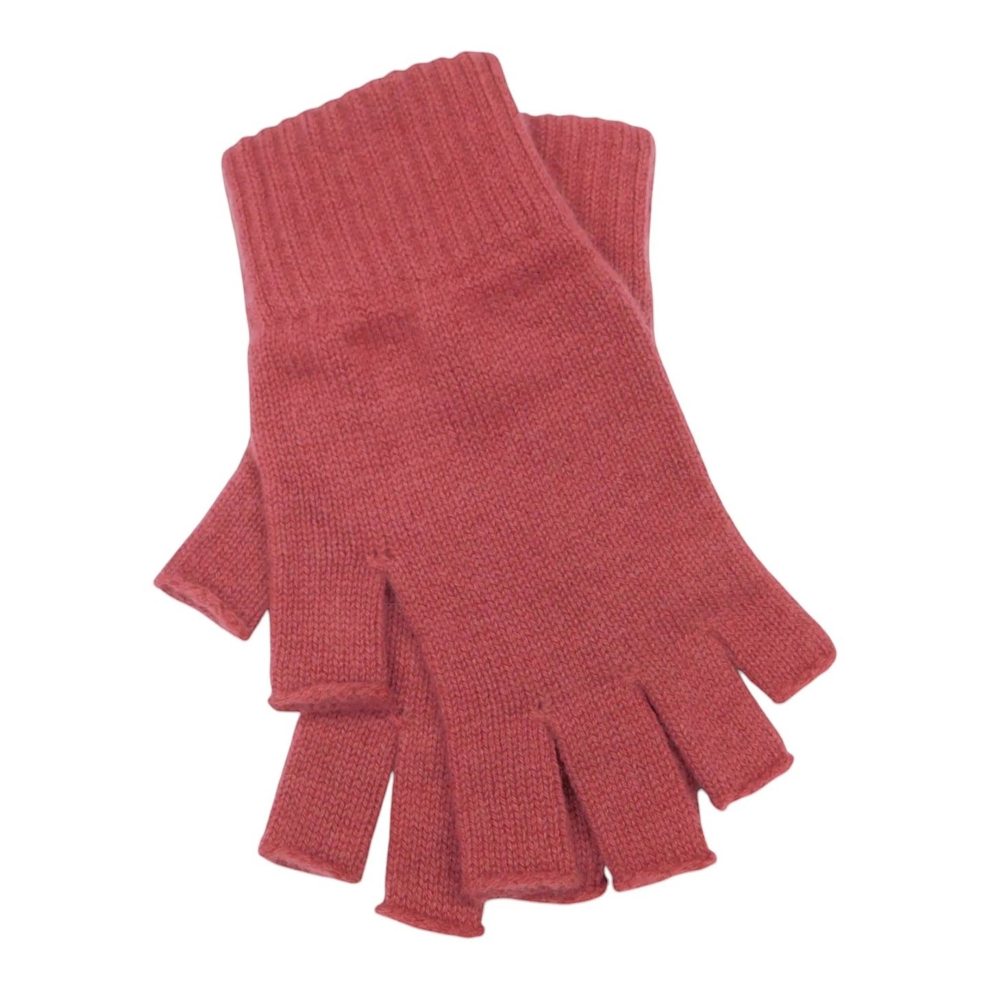 Ladies Pure Cashmere Fingerless Gloves — Ribbed Cuff | Handcrafted in Hawick | One Size