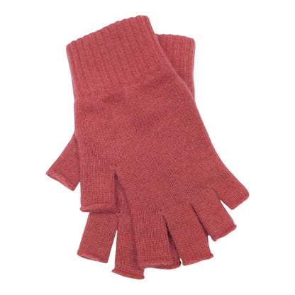 Ladies Pure Cashmere Fingerless Gloves — Ribbed Cuff | Handcrafted in Hawick | One Size