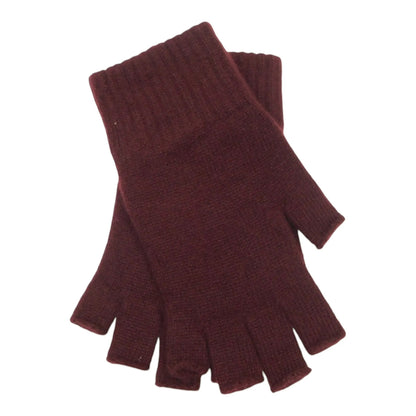 Ladies Pure Cashmere Fingerless Gloves — Ribbed Cuff | Handcrafted in Hawick | One Size