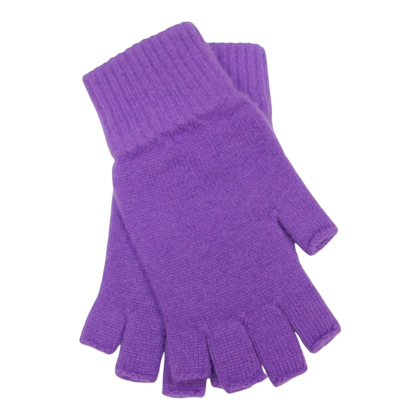 Ladies Pure Cashmere Fingerless Gloves — Ribbed Cuff | Handcrafted in Hawick | One Size