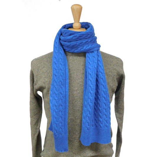 Pure Cashmere Cable Knit Scarf — Unisex | Handcrafted in Hawick