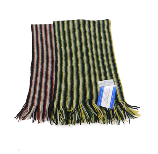 Pure Cashmere Narrow Striped Scarf - Hand-crafted in Hawick, Scotland