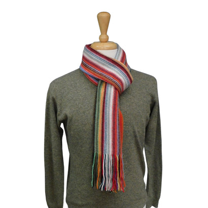 Angora & Wool Striped Scarf — Warp-Knitted in Hawick, Scotland