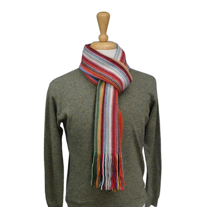 Angora & Wool Striped Scarf — Warp-Knitted in Hawick, Scotland
