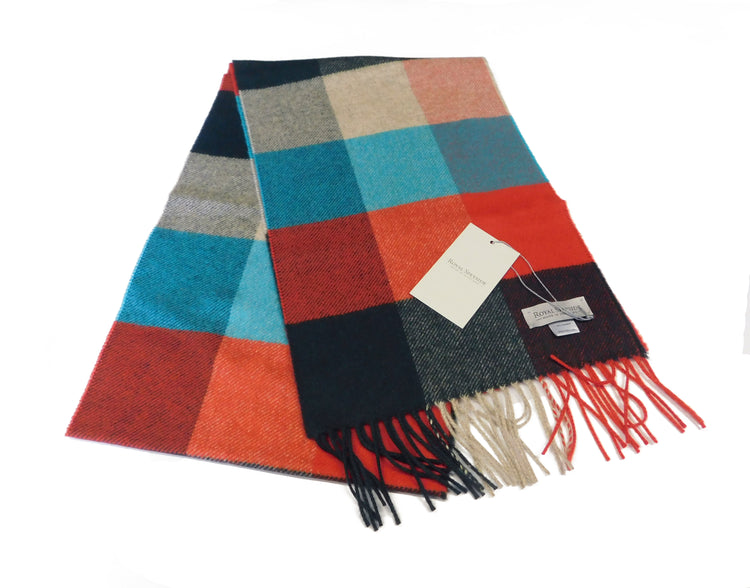 Pure Cashmere Classic Large Check Scarf - Various Colours - Handcrafted in Elgin, Scotland