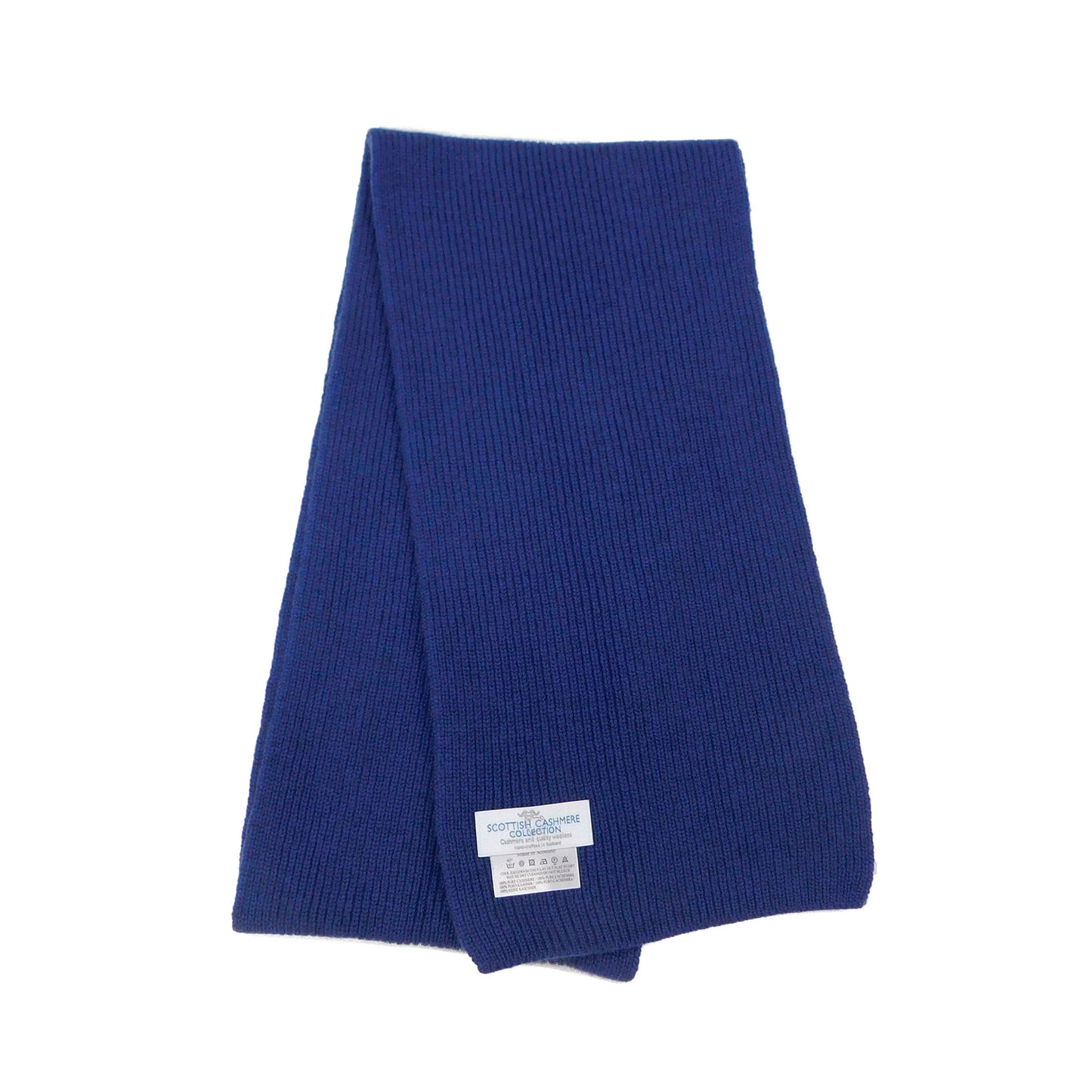 Écharpe en pur cachemire à côtes étroites - Tricotée à la main par nos soins à Hawick, en Écosse