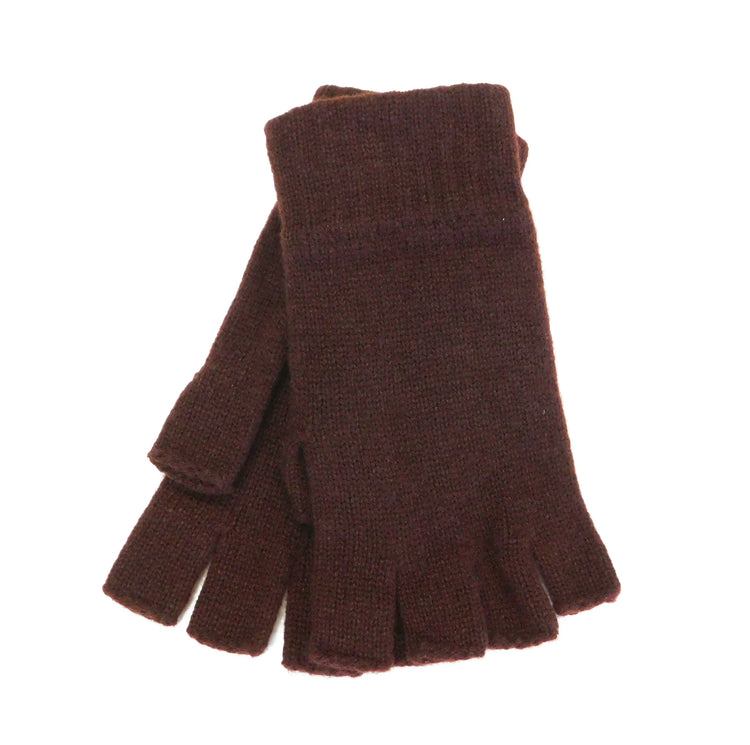 Ladies Pure Cashmere Fingerless Gloves with Keystone Thumb  - Reds, Oranges, and Neutrals - Handcrafted in Hawick, Scotland