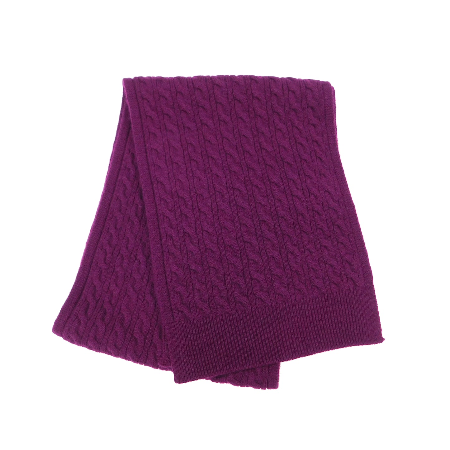 Pure Cashmere Cable Knit Scarf — Unisex | Handcrafted in Hawick