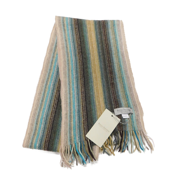 Pure Cashmere Striped Scarf - Knitted in Hawick, Scotland