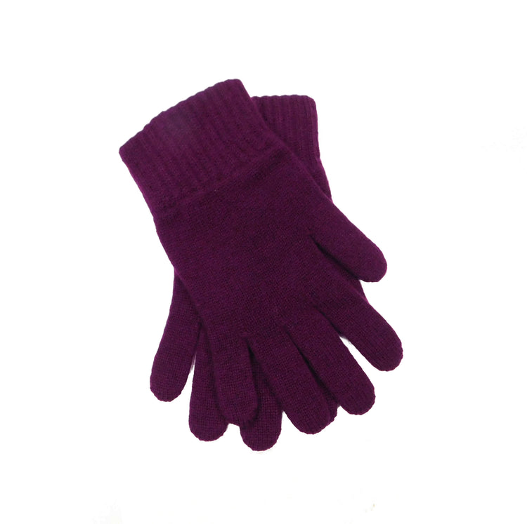 Ladies Pure Cashmere Gloves - Deep Reds and Pinks - Handcrafted in Hawick, Scotland