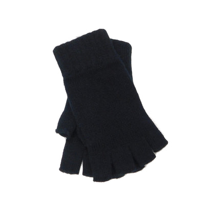 Ladies Pure Cashmere Fingerless Gloves with Keystone Thumb  - Greys, Blues and Greens - Handcrafted in Hawick, Scotland