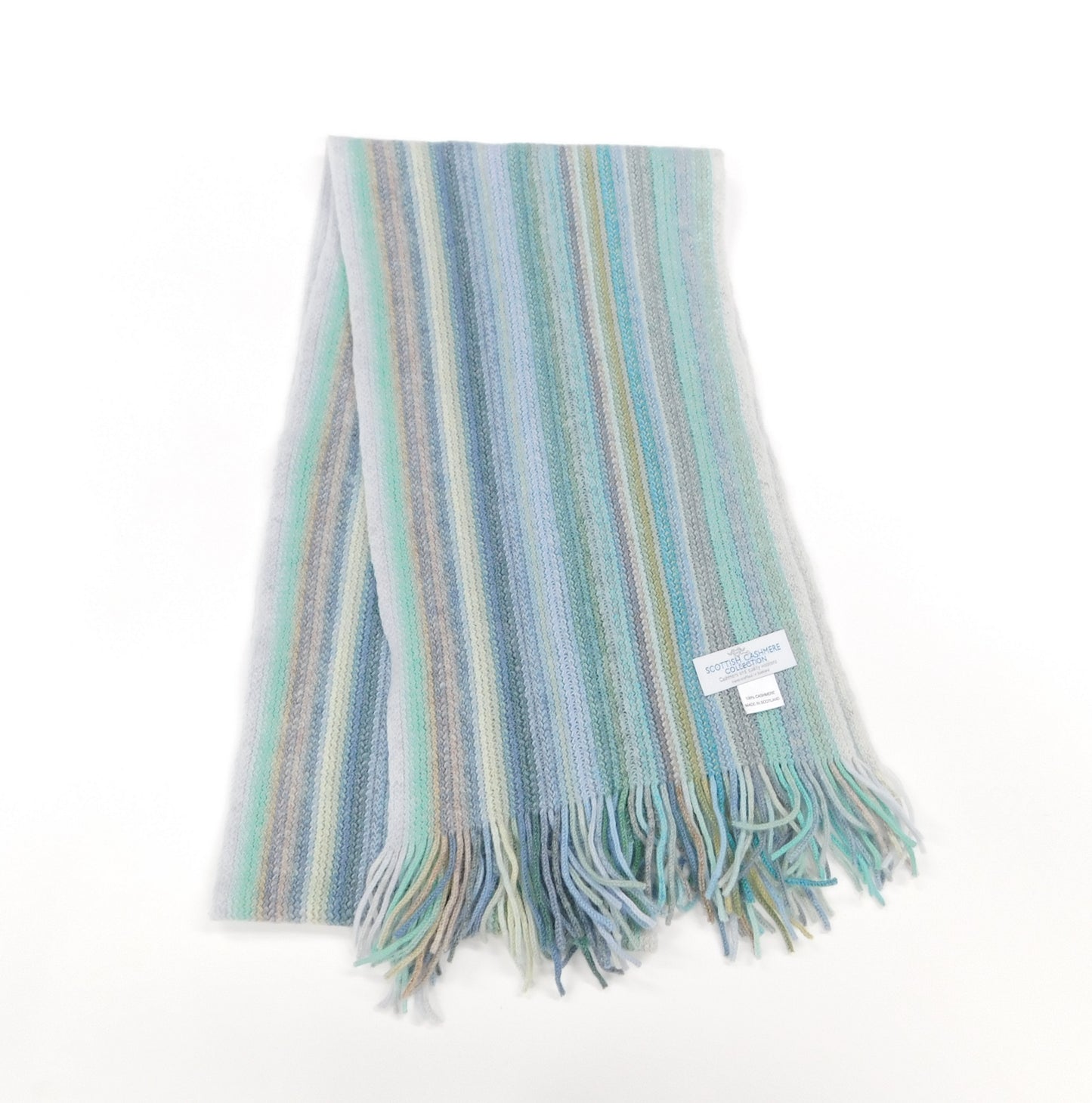 Pure Cashmere Striped Scarf - Handcrafted in Hawick, Scotland