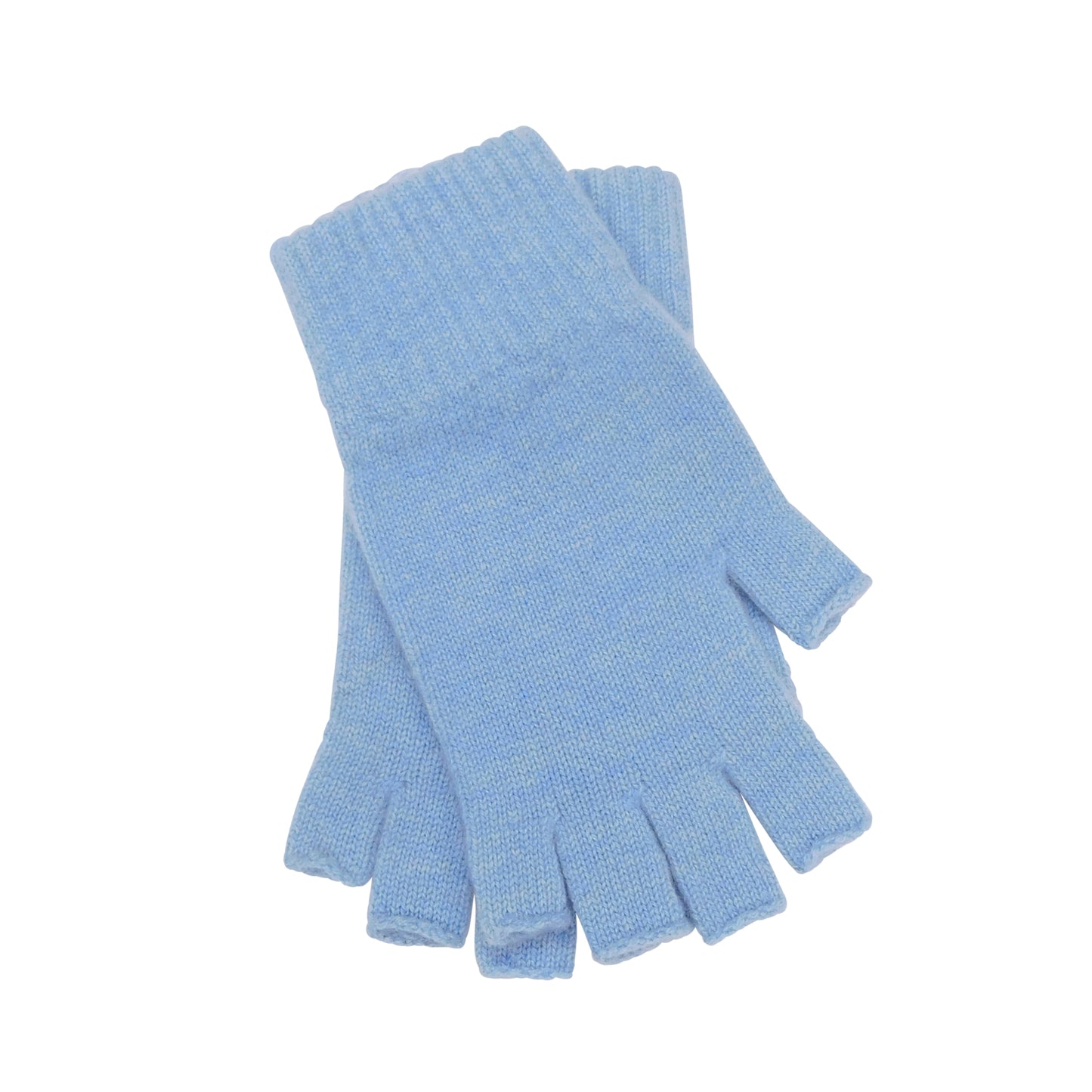 Ladies Pure Cashmere Fingerless Gloves - Greys, Blues and Purples - Handcrafted in Hawick, Scotland