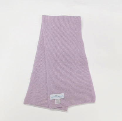 Pure Cashmere Narrow Rib Scarf — Unisex | Handcrafted in Hawick | Reds, Pinks, Lilacs and Oranges