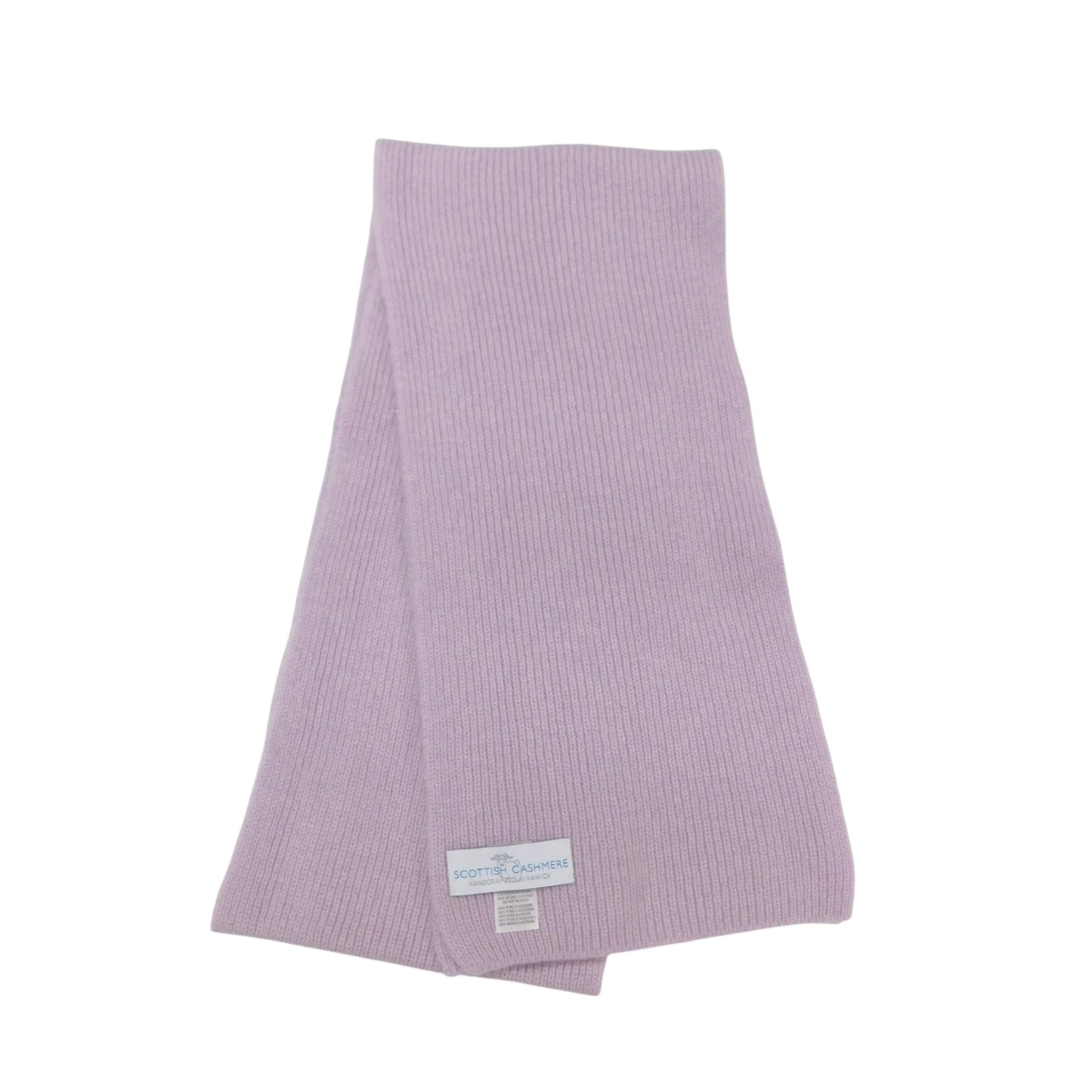 Pure Cashmere Narrow Rib Scarf — Unisex | Handcrafted in Hawick