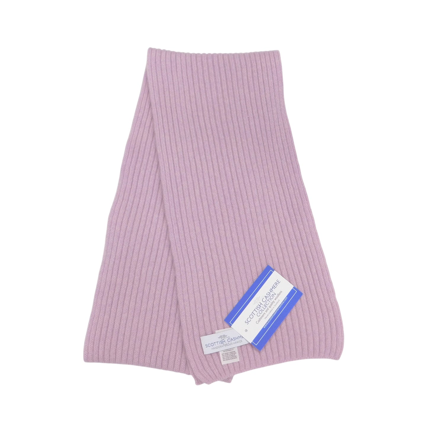 Pure Cashmere Ribbed Knit Scarf — Unisex | Handcrafted in Hawick