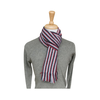 Pure Cashmere Striped Scarf — Hand-Crafted in Hawick | Warp-Knitted