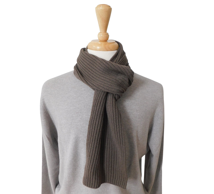 Pure Cashmere Scarf with traditional Rib - Handknitted by us in Hawick, Scotland