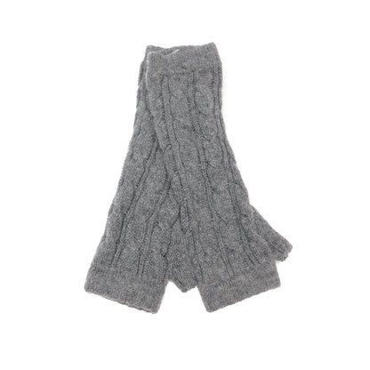 Ladies Pure Cashmere Cable Wristwarmers Longer style with separate thumb - Hand-crafted in Hawick, Scotland
